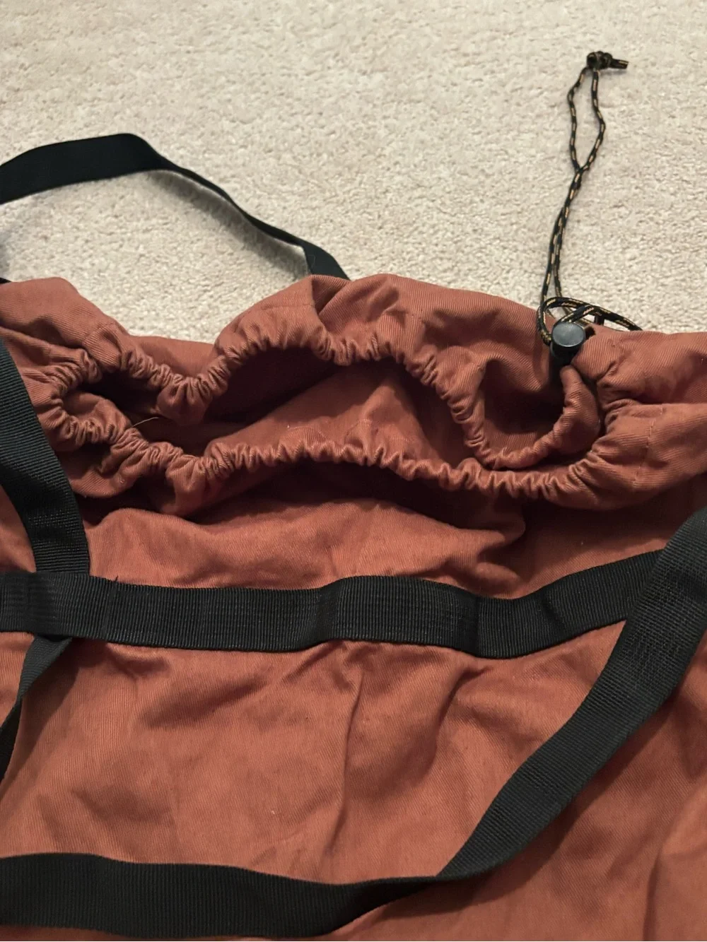 Guide Gear Oversized Duffle Backpack Men’s Rust Canvas Bag Drawstring Adjustable